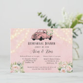 Roze  Truck Peony Lights repetitiediner Kaart (Staand voorkant)