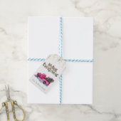 Roze Truck Pine Trees, Confetti, Vrolijk Kerstfees Cadeaulabel (Met Touw)