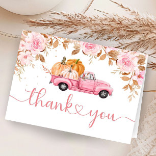 Roze Truck Pompoen Baby shower Gevouwen Bedankt Ka