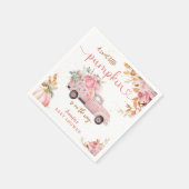 Roze Truck Pompoen Baby shower Herfst Party Papier Servet (Hoek)