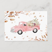 Roze  Truck Pompoen Herfst Baby shower Advies Informatiekaartje (Achterkant)