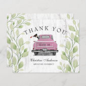 Roze Truck Rustic Afstuderen Hartelijk dank (Voorkant / Achterkant)