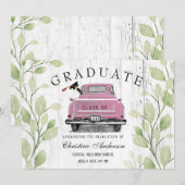 Roze Truck Rustiek Groen 2025 Afstuderen Aankondiging (Voorkant / Achterkant)