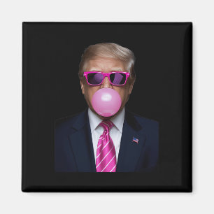 Roze Trump Bubble Gum 2024 Stem President Funny Cu Magneet