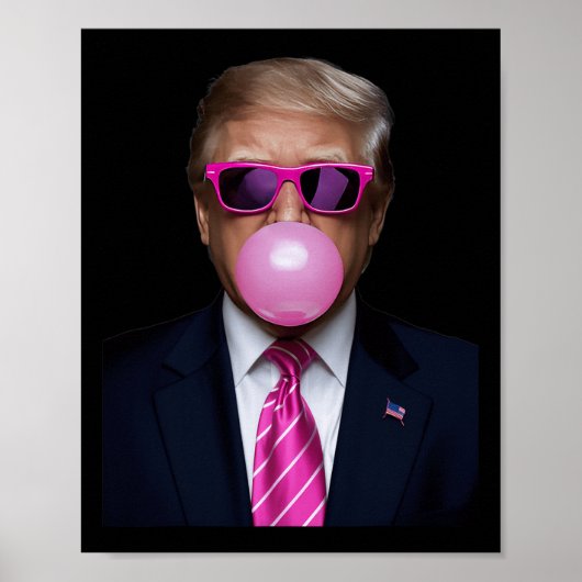 Roze Trump Bubble Gum 2024 Stem President Funny Cu Poster (Voorkant)