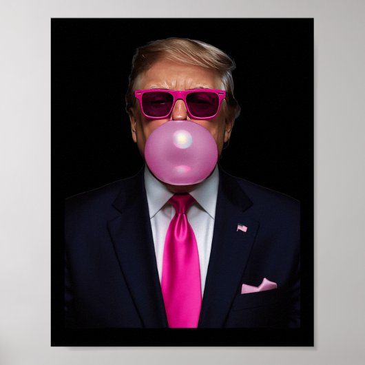 Roze Trump Bubble Gum Shirt 2024 Stem President Fu Poster (Voorkant)