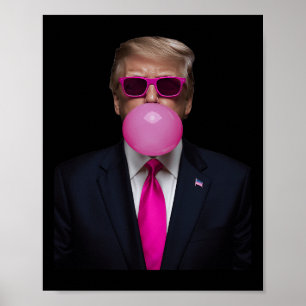Roze Trump Bubble Gum Shirt 2024 Stem President Fu Poster