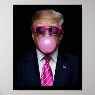Roze Trump Bubble Gum Shirt 2024 Stem President Fu Poster