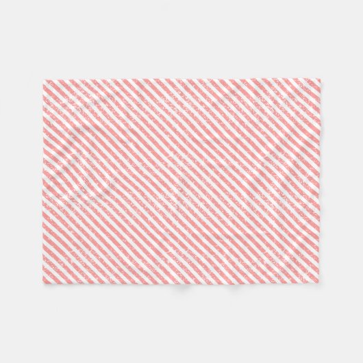 Roze trunge striped Patroon Fleece Deken (Voorkant (Horizontaal))