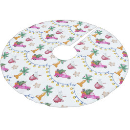 Roze Trunk Hot Cacao Waterverf Illustratie Kerstboom Rok