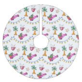 Roze Trunk Hot Cacao Waterverf Illustratie Kerstboom Rok (Voorkant)