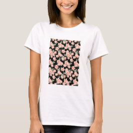 Roze Tuberose Flowers op zwarte achtergrond koffie T-shirt