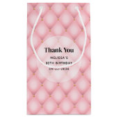 Roze Tufted Diamond Patroon Verjaardag Dank u Klein Cadeauzakje (Achterkant)