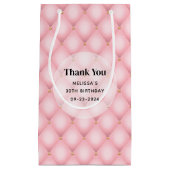 Roze Tufted Diamond Patroon Verjaardag Dank u Klein Cadeauzakje (Voorkant)