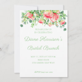 Roze Tuin Aquarel Rozen Boeket Bruiloft Borrel Kaart