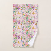 Roze tuin bad handdoek (Handdoek)