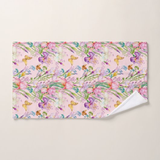 Roze tuin bad handdoek (Handdoek)