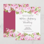 Roze Tuin Bloemen Bewaar de Datum Briefkaart (Voorkant / Achterkant)