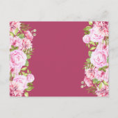 Roze Tuin Bloemen Bewaar de Datum Briefkaart (Achterkant)