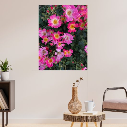 Roze Tuin Bloemen Foto Home Decor Poster (Woonkamer 3)