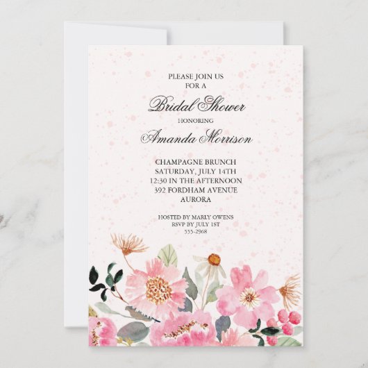 Roze Tuin Bloemen Vrijgezellenfeest Kaart (Voorkant)