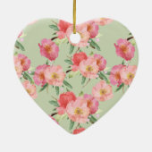  roze tuin bloemen Waterverf Keramisch Ornament (Achterkant)