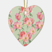  roze tuin bloemen Waterverf Keramisch Ornament (Links)