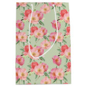  roze tuin bloemen Waterverf Medium Cadeauzakje (Voorkant)