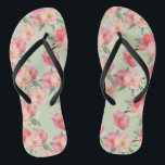 roze tuin bloemen Waterverf Teenslippers<br><div class="desc">roze tuinbloemen waterverf</div>