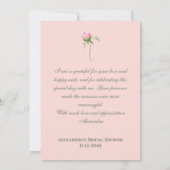 Roze Tuin Bruidsfeest Foto Bedankkaart (Achterkant)