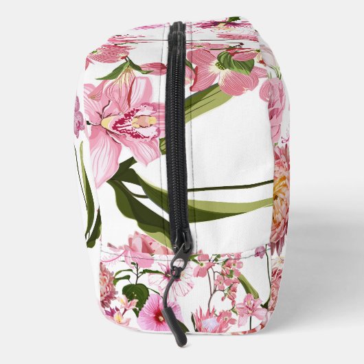 Roze tuin en tropische bloemen illustratie. toilettasje (Rechts)