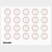 Roze Tuin Meisje Baby shower Dank u Ronde Sticker (Vel)