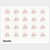 Roze Tuin Meisje Baby shower Square Stick Vierkante Sticker (Vel)