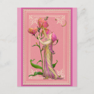 Roze  tuin — Melk Briefkaart