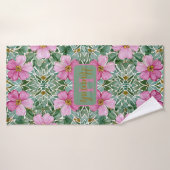 Roze Tuin Mozaïek Badhanddoeken Badhanddoek (Badhanddoek)