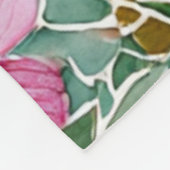 Roze Tuin Mozaïek Fleece Deken (Hoek)