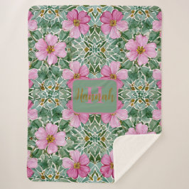Roze Tuin Mozaïek Sherpa Deken