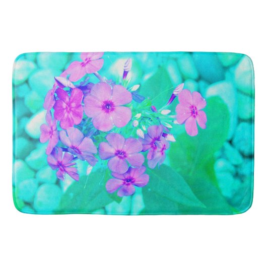  roze tuin Plotselinge lak Bloem op aquamarine Badmat (Voorkant)