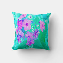  roze tuin Plotselinge lak Bloem op aquamarine Kussen