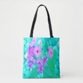 roze tuin Plotselinge lak Bloem op aquamarine Tote Bag (Voorkant)
