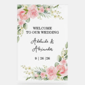 Roze tuin Roos bruiloft Acryl Bord (Voorkant)