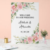 Roze tuin Roos bruiloft Acryl Bord (Huwelijk)