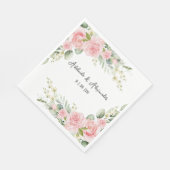 Roze tuin Roos bruiloft Servet (Hoek)