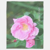 Roze Tuin Roos Fleece Deken (Voorkant)