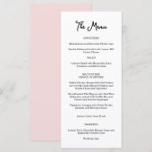 Roze Tuin Roos Wedding Menu (Voorkant / Achterkant)