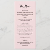 Roze Tuin Roos Wedding Menu (Voorkant)