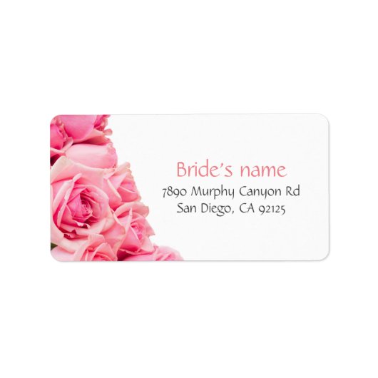 Roze Tuin Rozen Adreslabel Etiket (Voorkant)