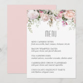 Roze Tuin Rozen Luncheon of Douche Menu (Voorkant / Achterkant)