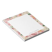 Roze Tuin Rozen Patroon Gepersonaliseerd Notitieblok (Schuin)