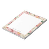 Roze Tuin Rozen Patroon Gepersonaliseerd Notitieblok (Linkerzijde)